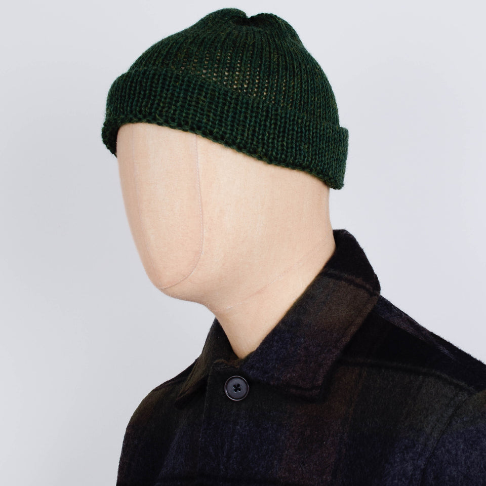 Universal Works Short Watch Cap British Wool - Green
