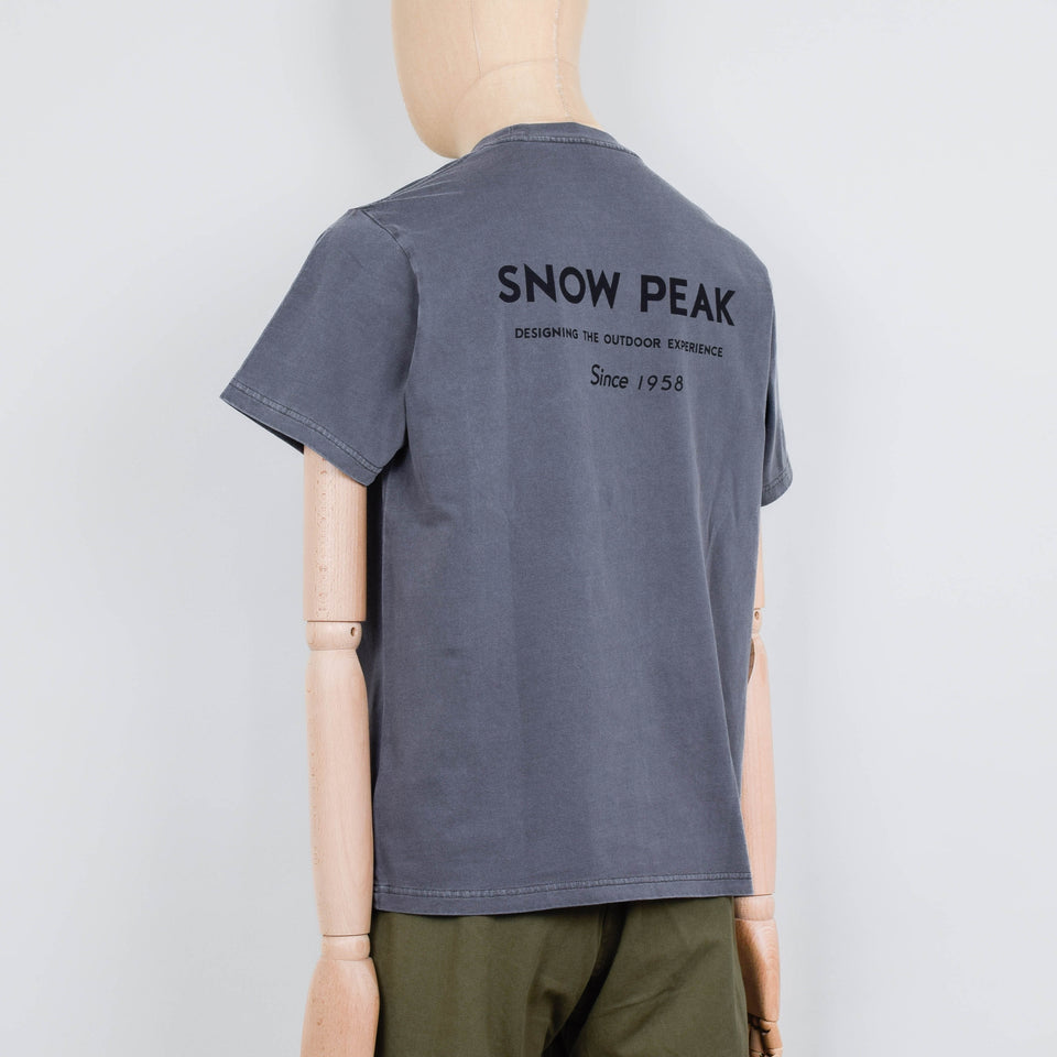 Snow Peak Garment Dyed T-Shirt - Charcoal