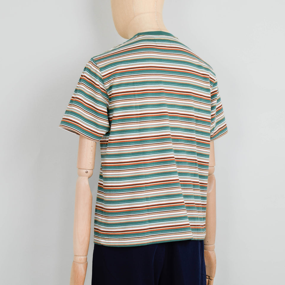 Beams Plus Pocket Tee Multi Stripe - Green
