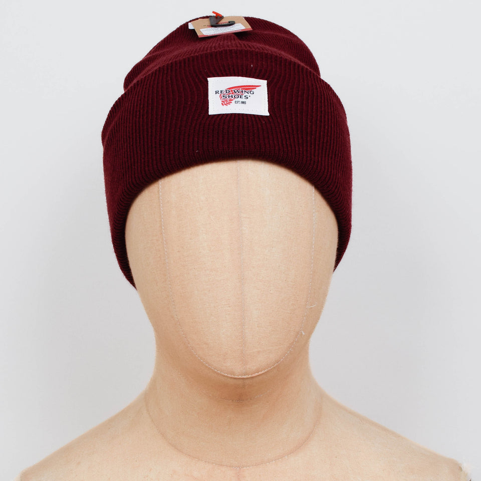 Red Wing Logo Knit Beanie - Burgundy