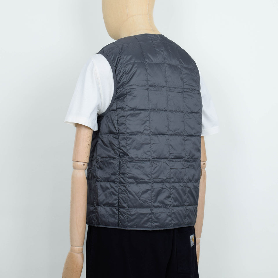 Taion 004 Crew Neck Button Down Vest - Dark Charcoal