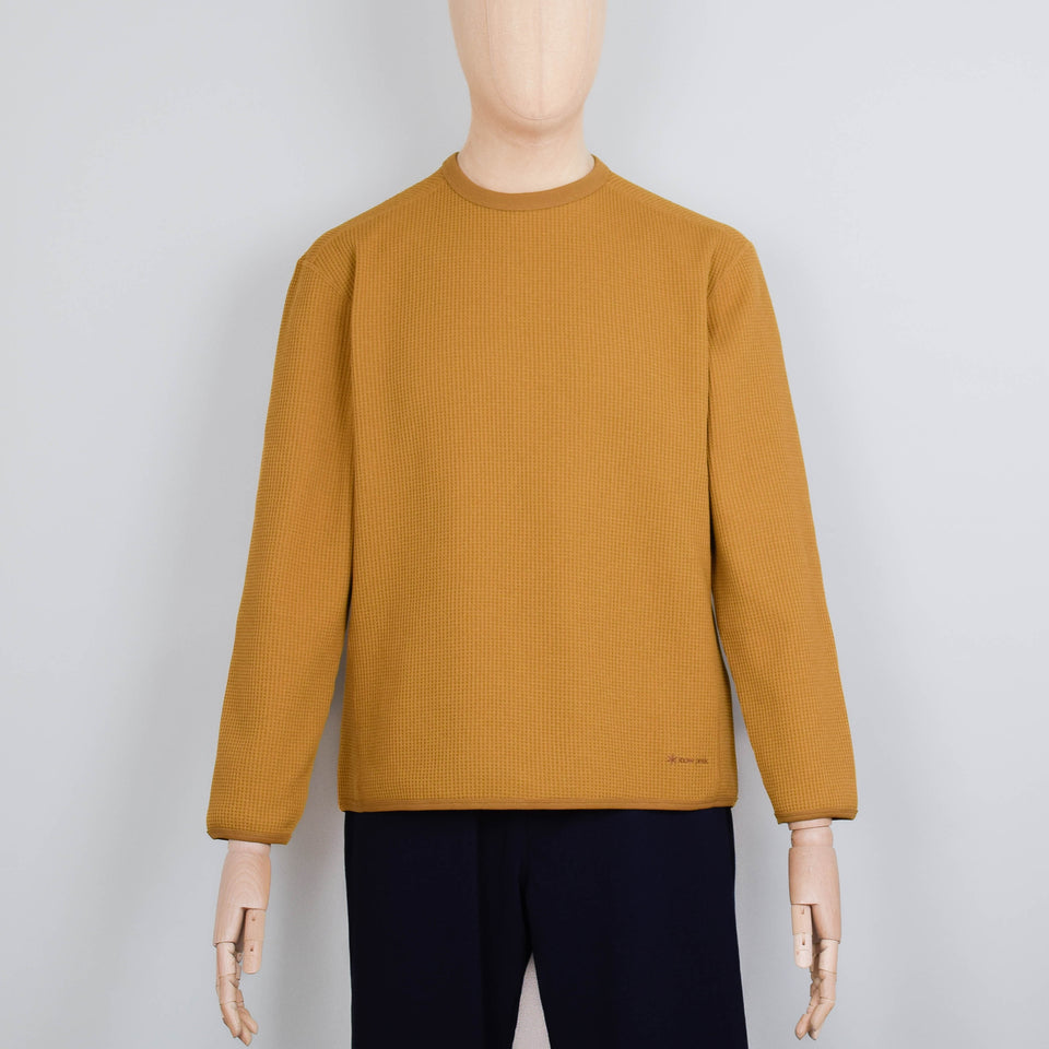 Snow Peak Dry Waffle Long Sleeve T-Shirt - Mustard