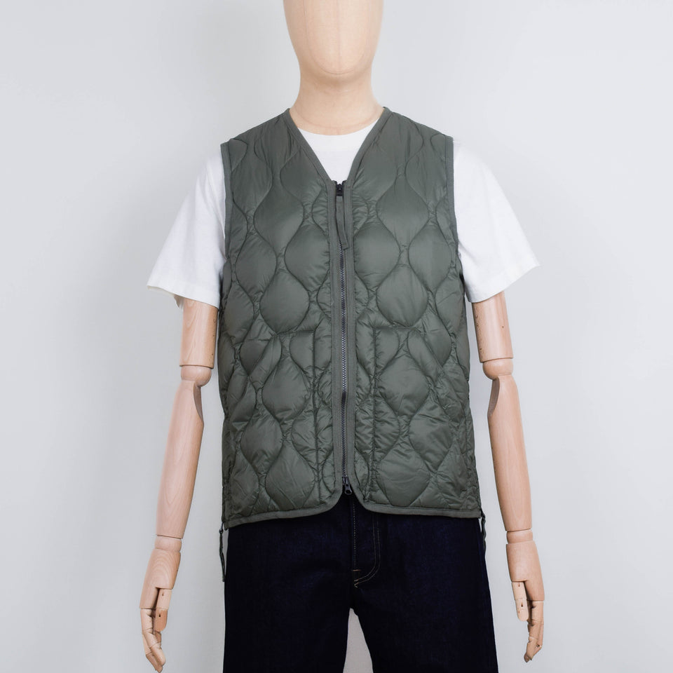 Taion Military V Neck Down Vest 001 -  Olive