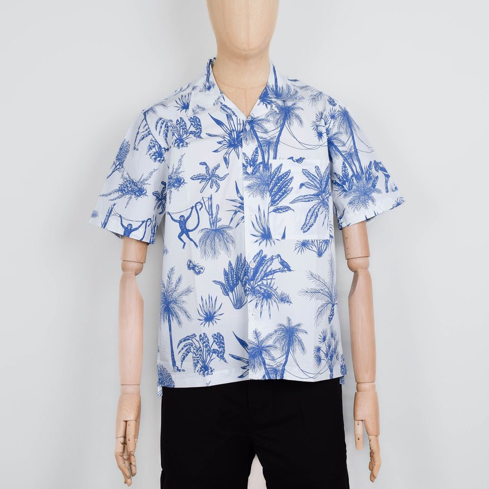 Universal Works Camp Shirt Jungle Toile Poplin - White