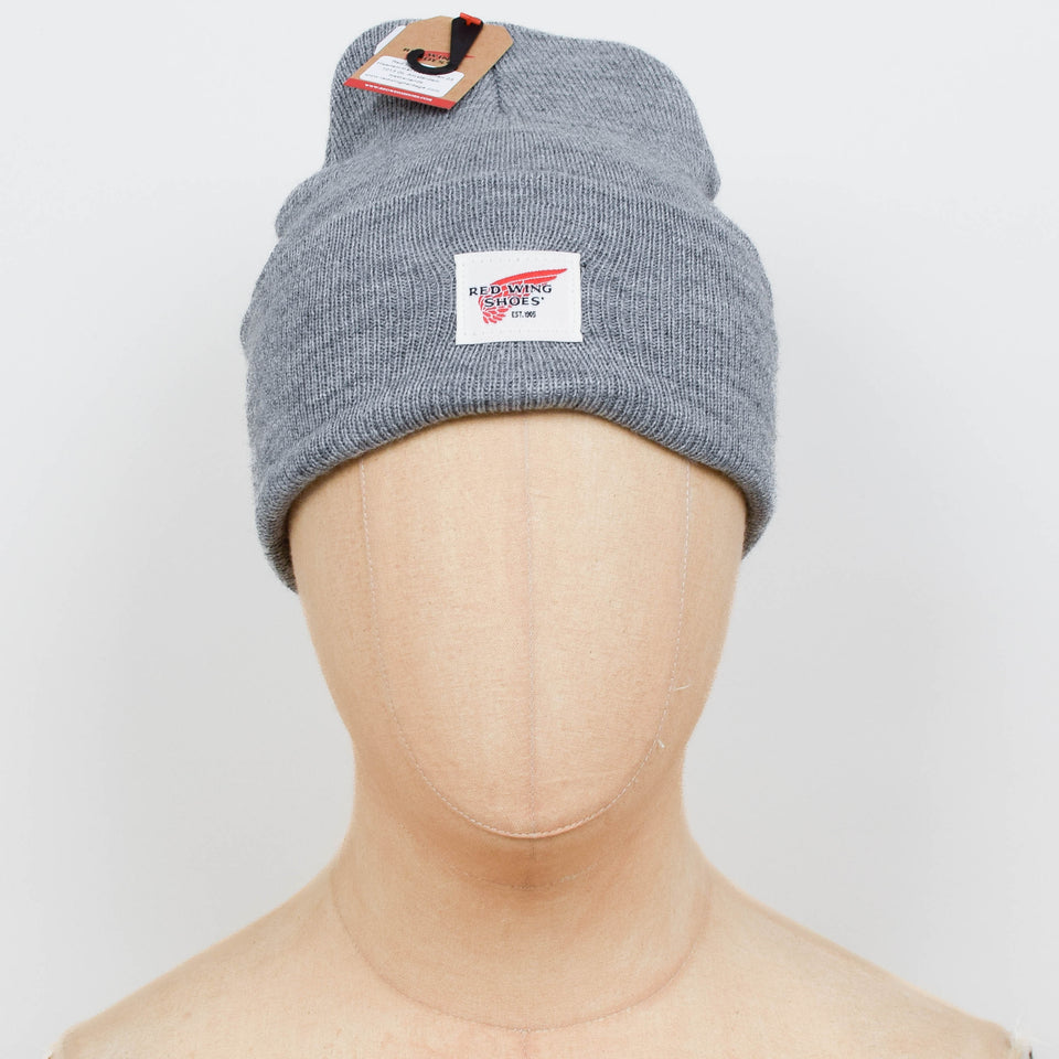 Red Wing Logo Knit Beanie - Grey Heather
