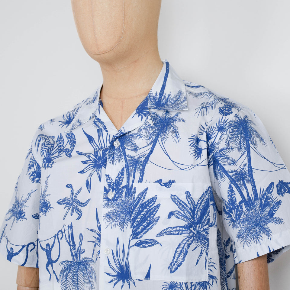 Universal Works Camp Shirt Jungle Toile Poplin - White