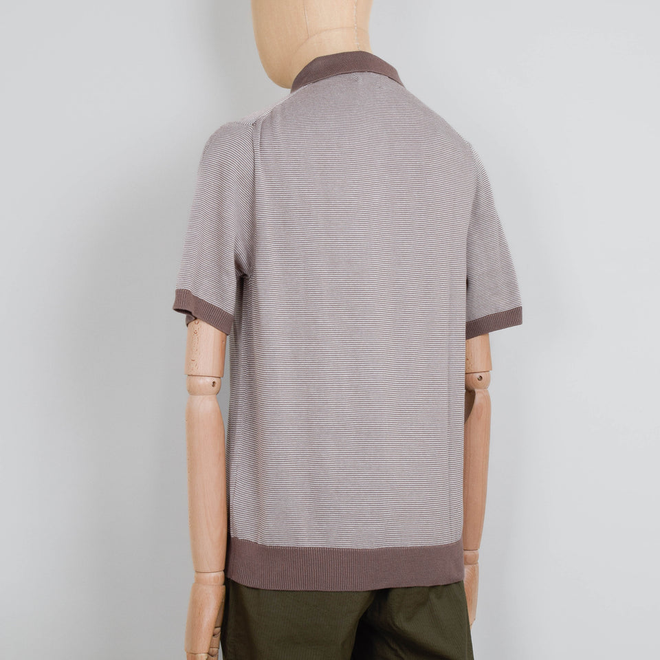 Pittari Micro ST S/S Polo - Tabacco/Ecru