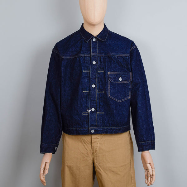 OrSlow Type 1 Pleated Front 40's Denim Jacket - One Wash