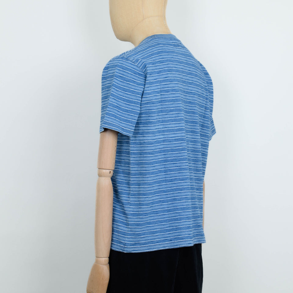 Beams Plus Pocket Tee Indigo Stripe - Sax