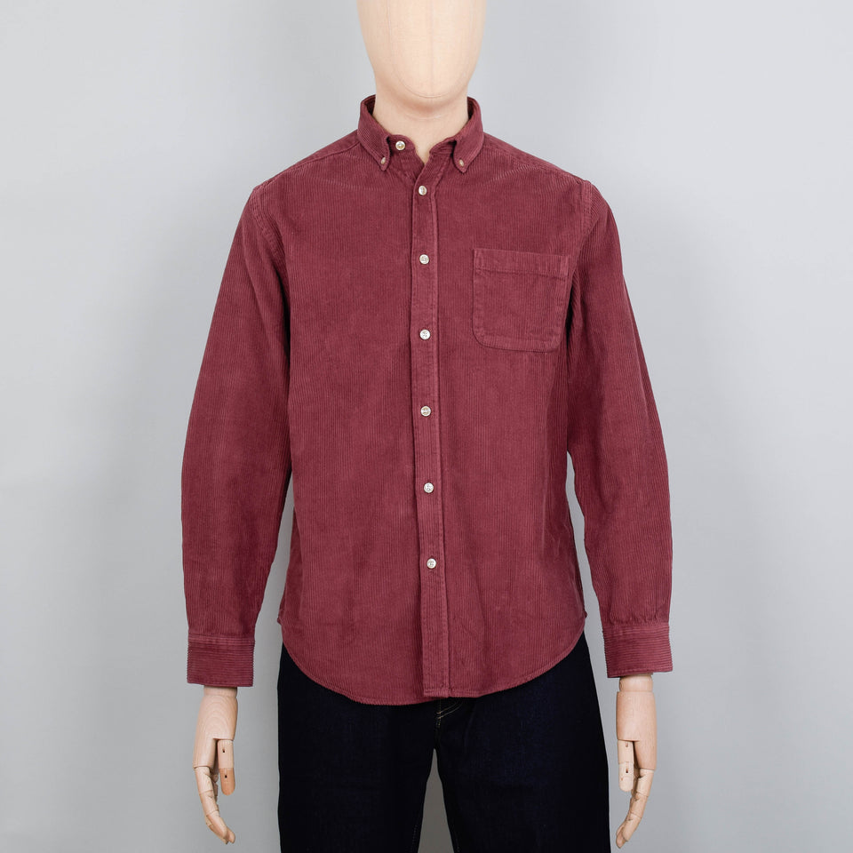 Portuguese Flannel Lobo Cord Shirt - Bordeaux