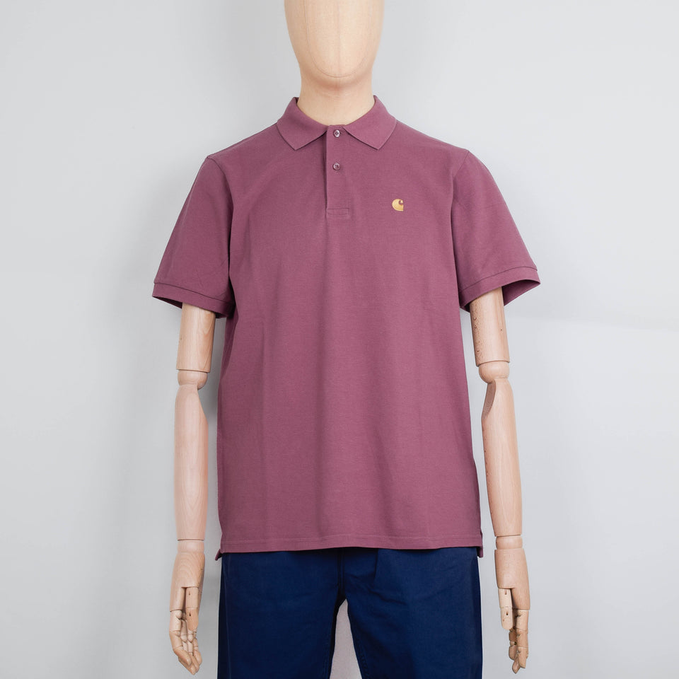 Carhartt WIP S/S Chase Pique Polo - Dusky Pink / Gold