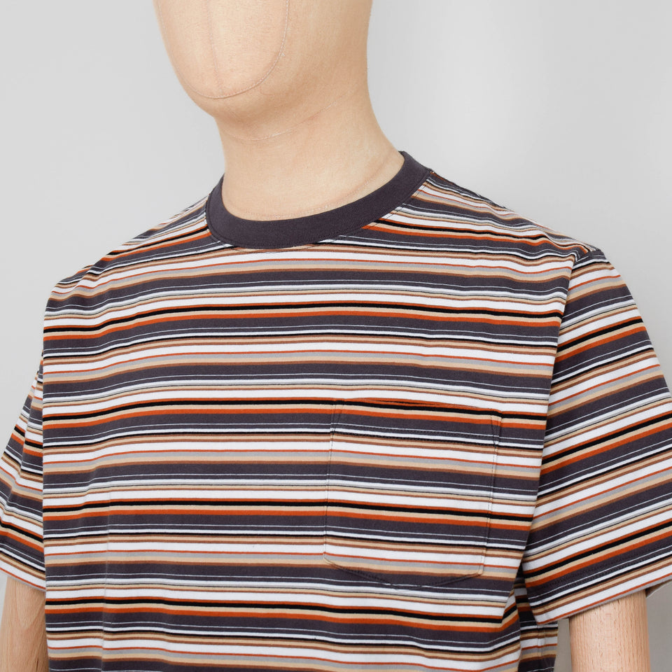 Beams Plus Pocket Tee Multi Stripe - Grey
