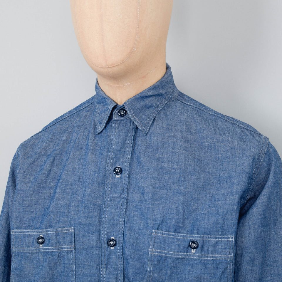 Orslow Vintage Fit Chambray Work Shirt - Chambray