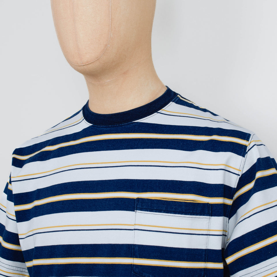 Beams Plus Pocket Tee - Stripe Indigo