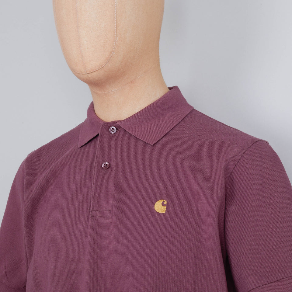 Carhartt WIP S/S Chase Pique Polo - Dusky Pink / Gold