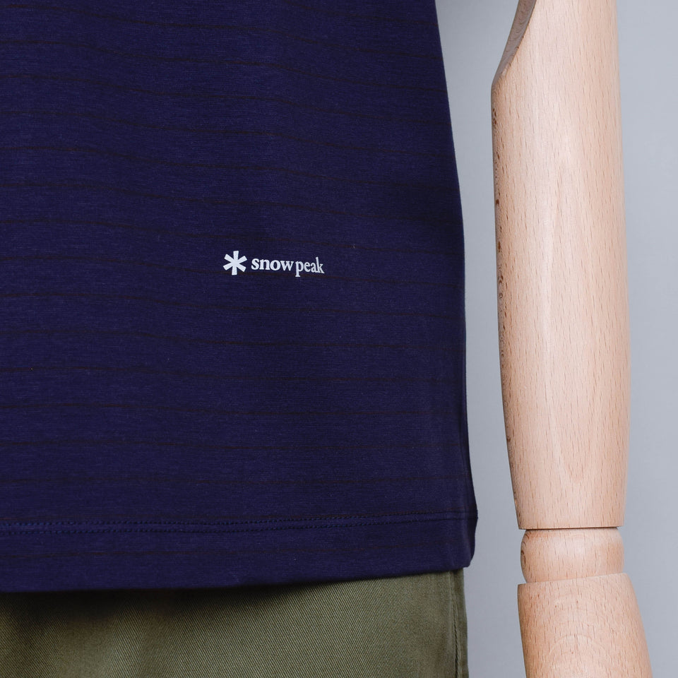 Snow Peak OC Mercerized Border T-Shirt - Blue