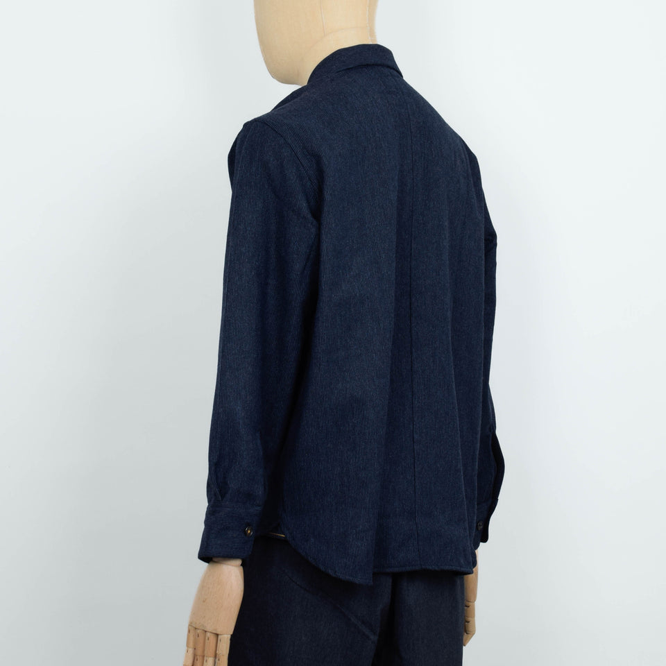 Universal Works Travail Overshirt Airline Flannel - Navy