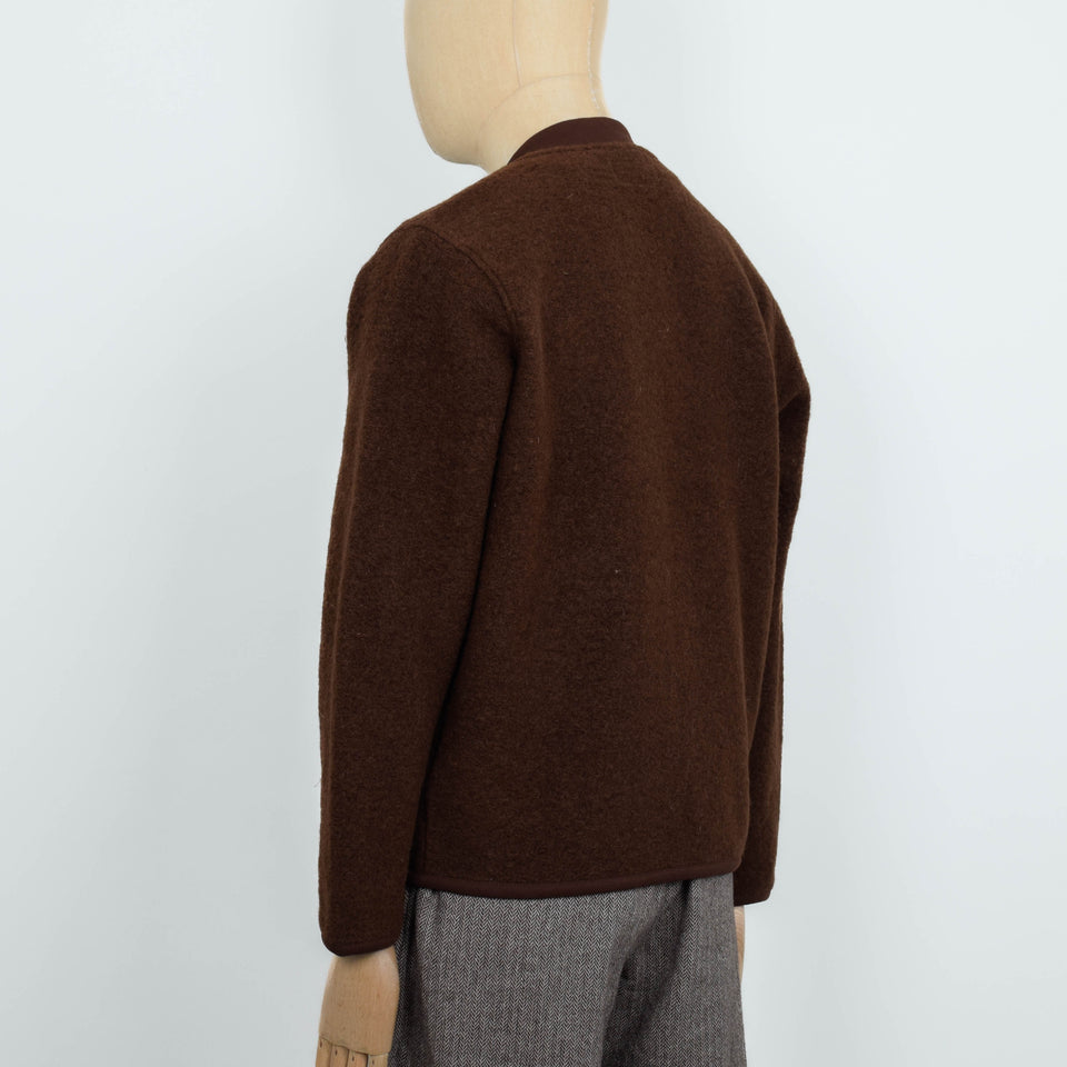 Universal Works Wool Fleece Zip Bomber Jacket - Cacao