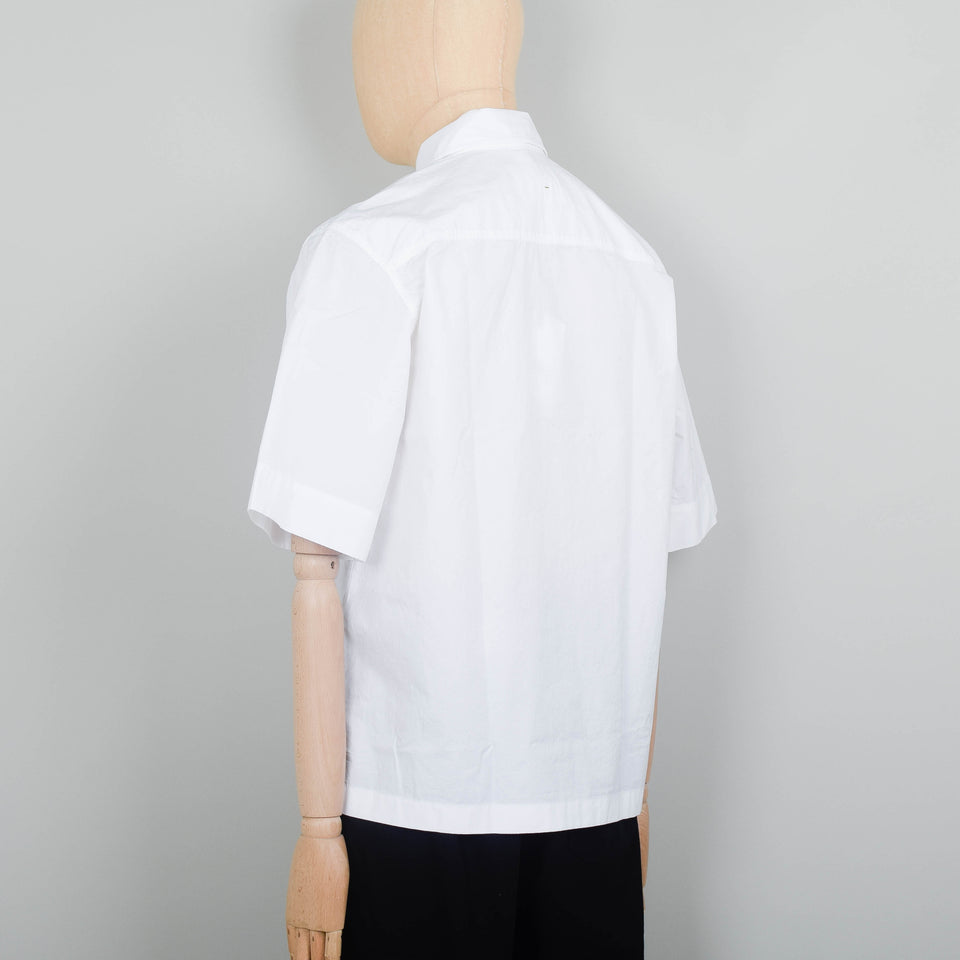 MHL S/S Flap Pocket Shirt Compact Cotton Poplin - White