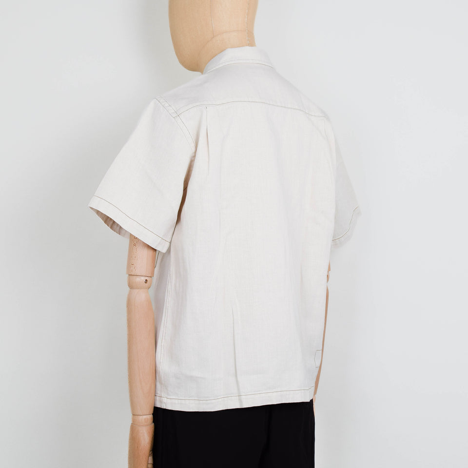 Universal Works S/S Fatigue Shirt Koko Cotlin - Ecru