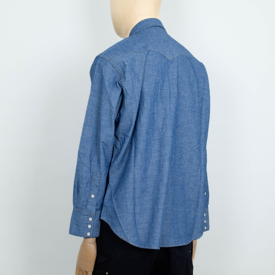 Orslow Relax Chambray Western Shirt - Chambray Blue