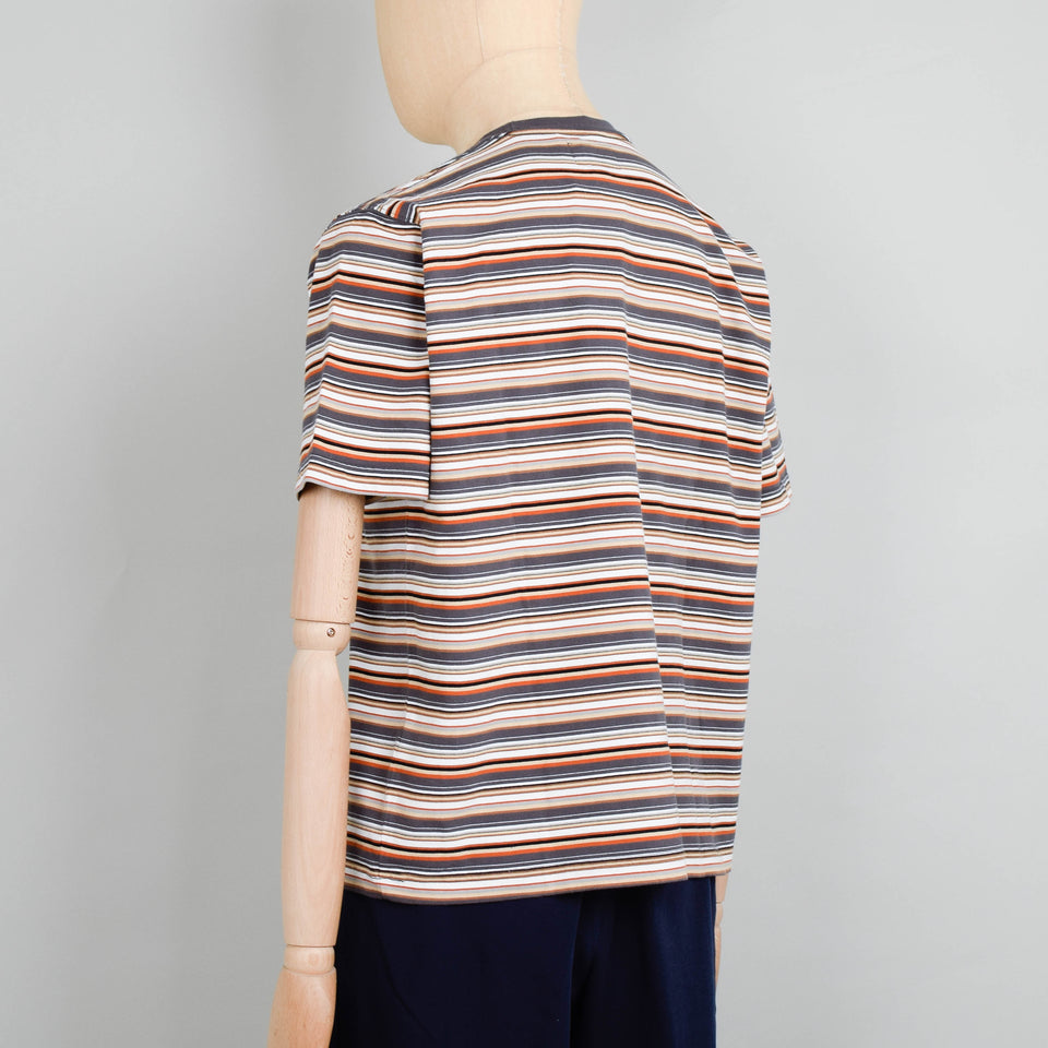 Beams Plus Pocket Tee Multi Stripe - Grey