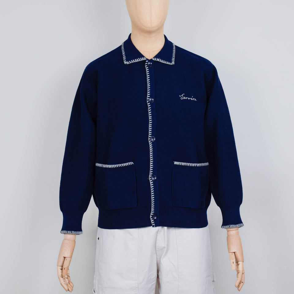 Service Works Blanket Stitch Cardigan - Navy