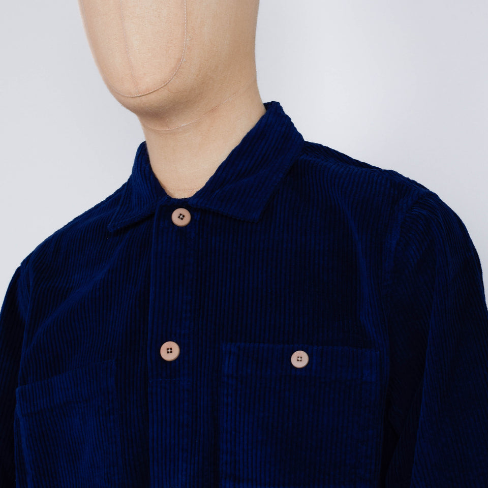 Folk Patch Shirt - Rich Navy Chunky Cord