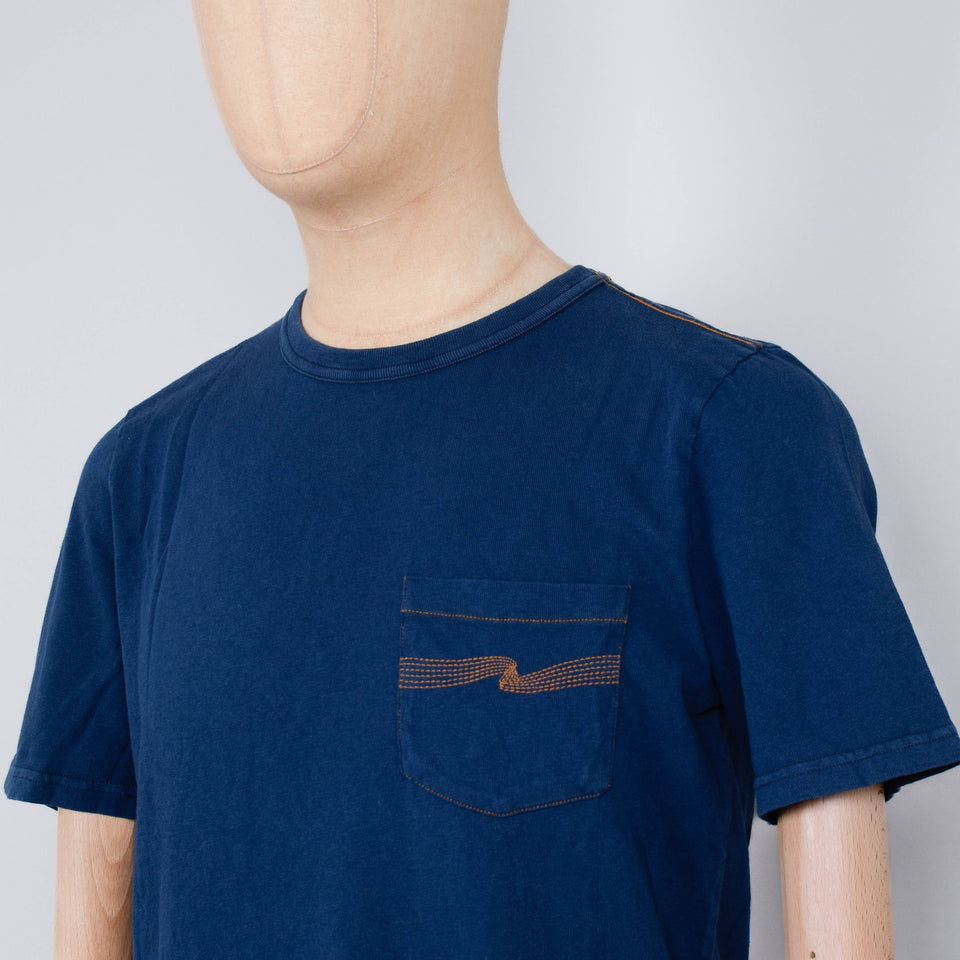 Nudie Jeans Ricky Pocket T-Shirt - Washed Blue