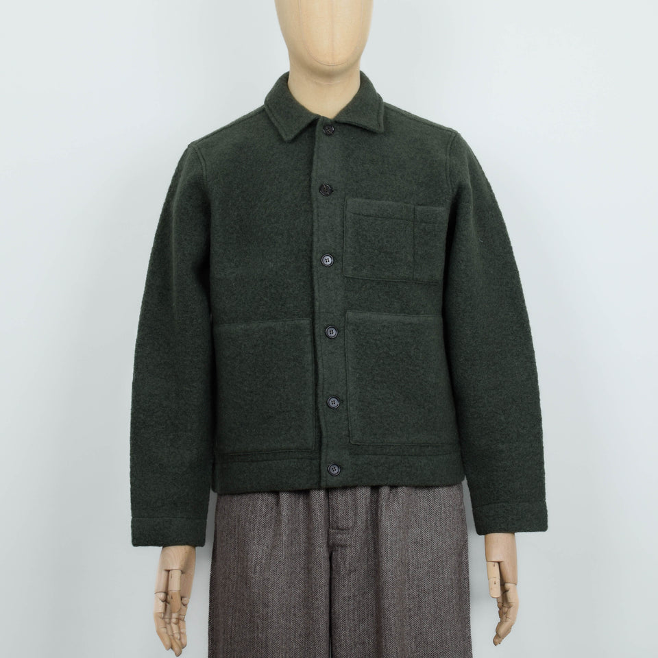 Universal Works Uniform Jacket Wool Fleece - Olive