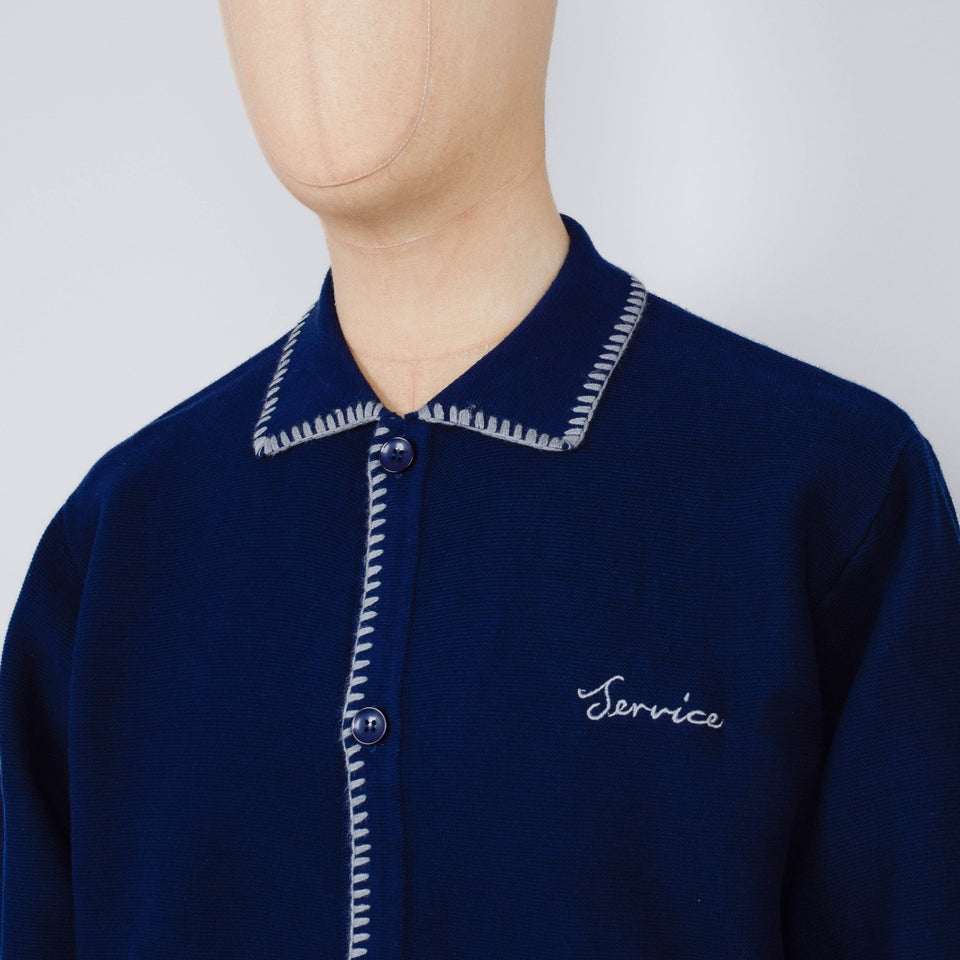 Service Works Blanket Stitch Cardigan - Navy