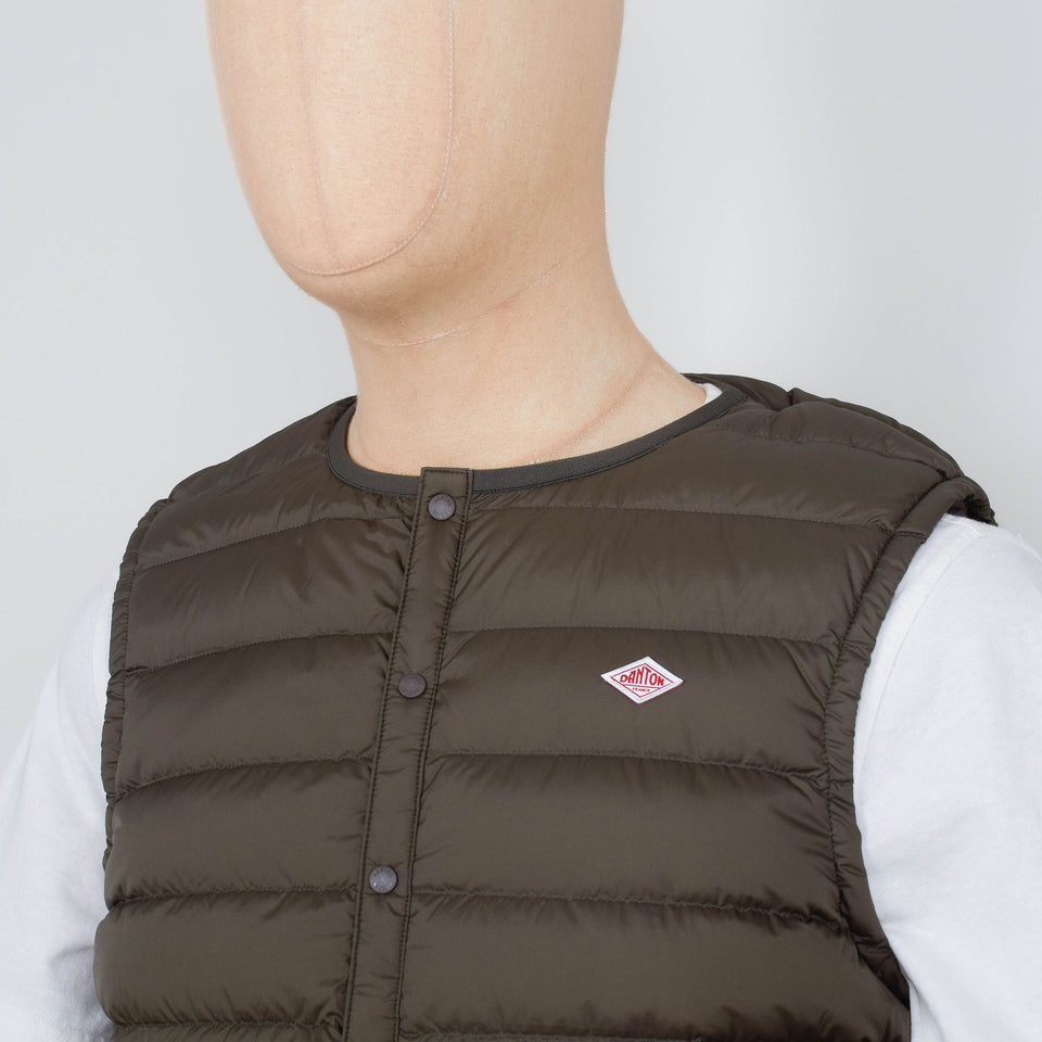 Danton Inner Down Crewneck Vest - Olive