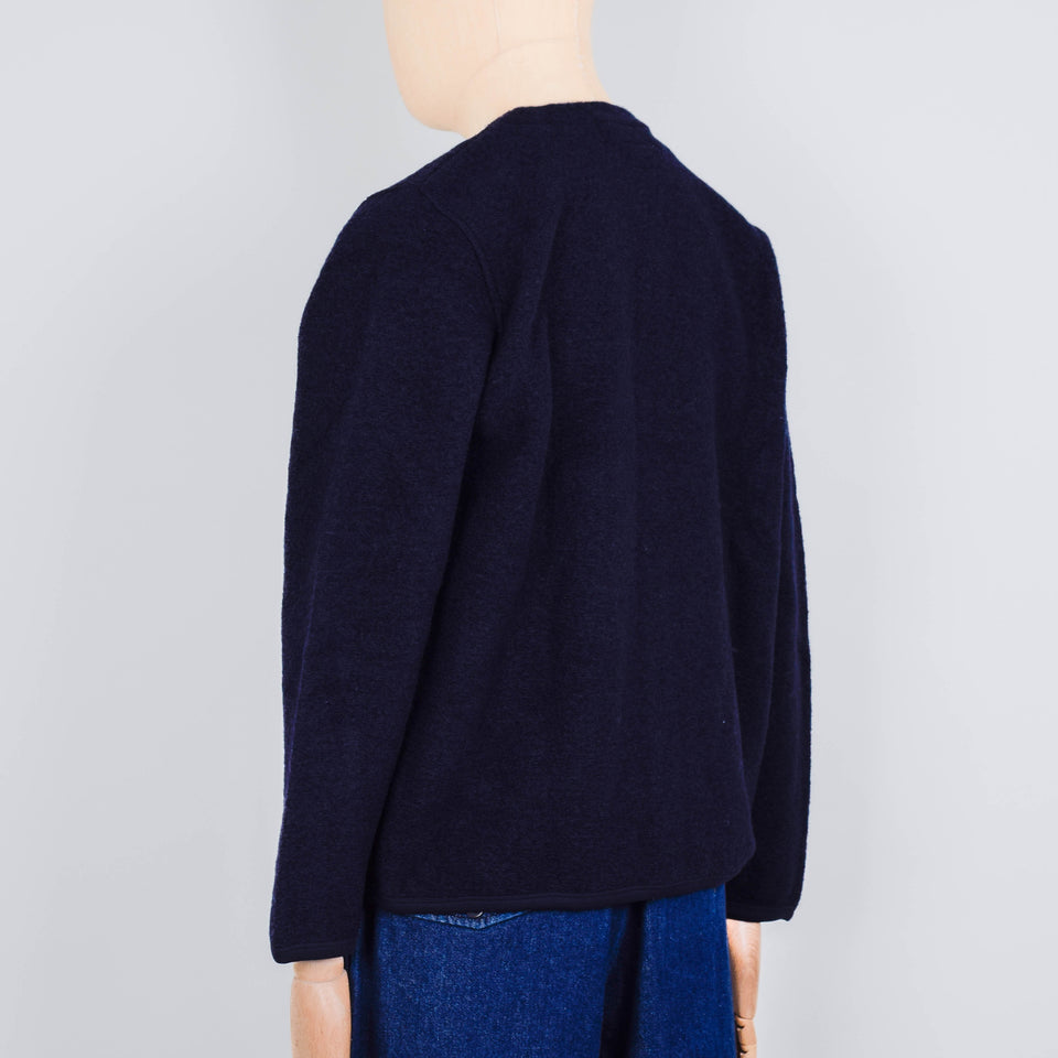 Universal Works Wool Fleece Cardigan - Navy