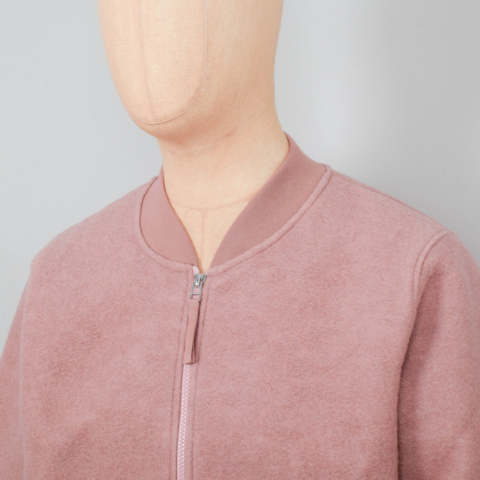 Universal Works Wool Fleece Zip Bomber Jacket - Pink