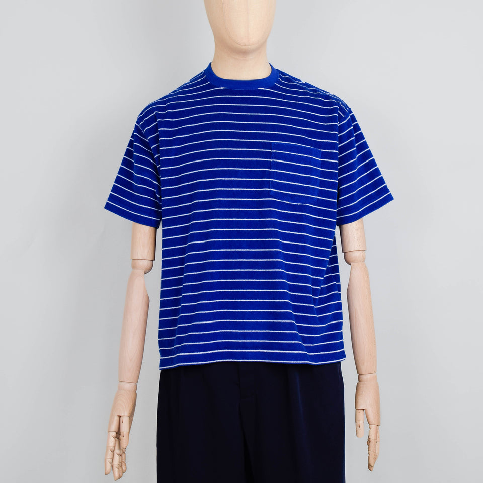 Beams Plus Pocket Tee Pile Stripe - Blue