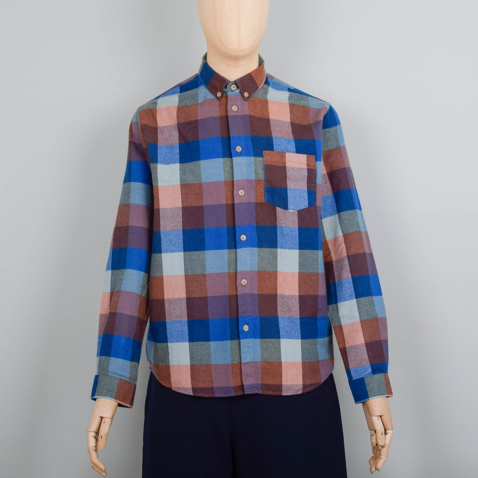 Folk Relaxed Fit Shirt - Rust Navy Mix