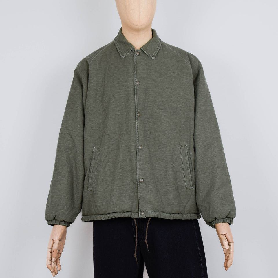 OrSlow Vintage Washed Coach Jacket with Fleece Lining - Dark Olive