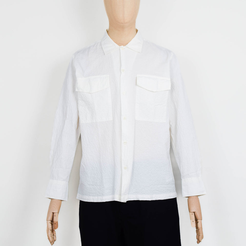 Universal Works Attendant Shirt Arten Seersucker - Ecru