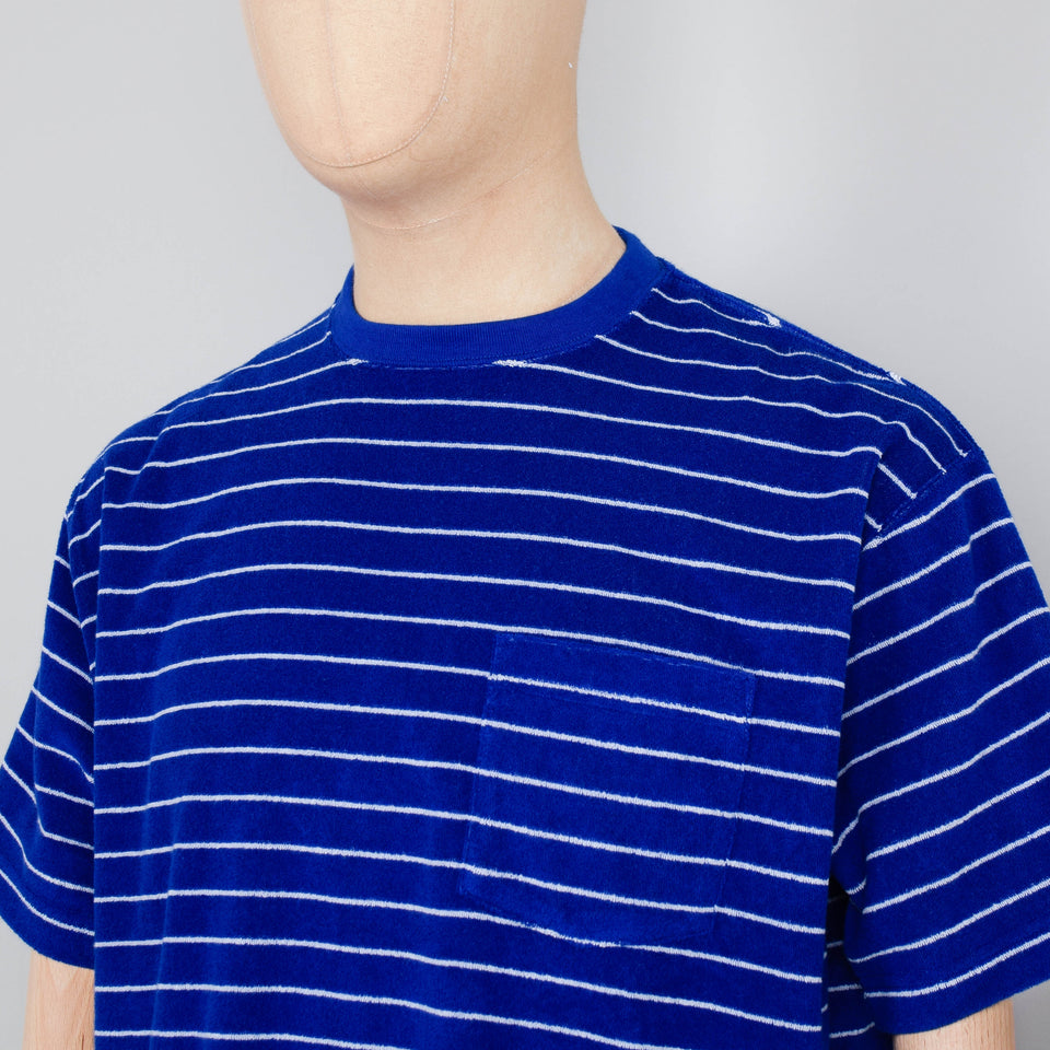 Beams Plus Pocket Tee Pile Stripe - Blue