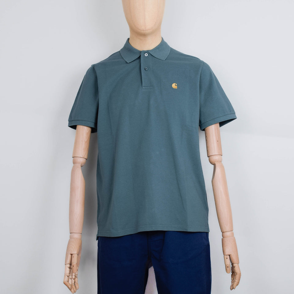 Carhartt WIP S/S Chase Pique Polo - Silver Pine / Gold