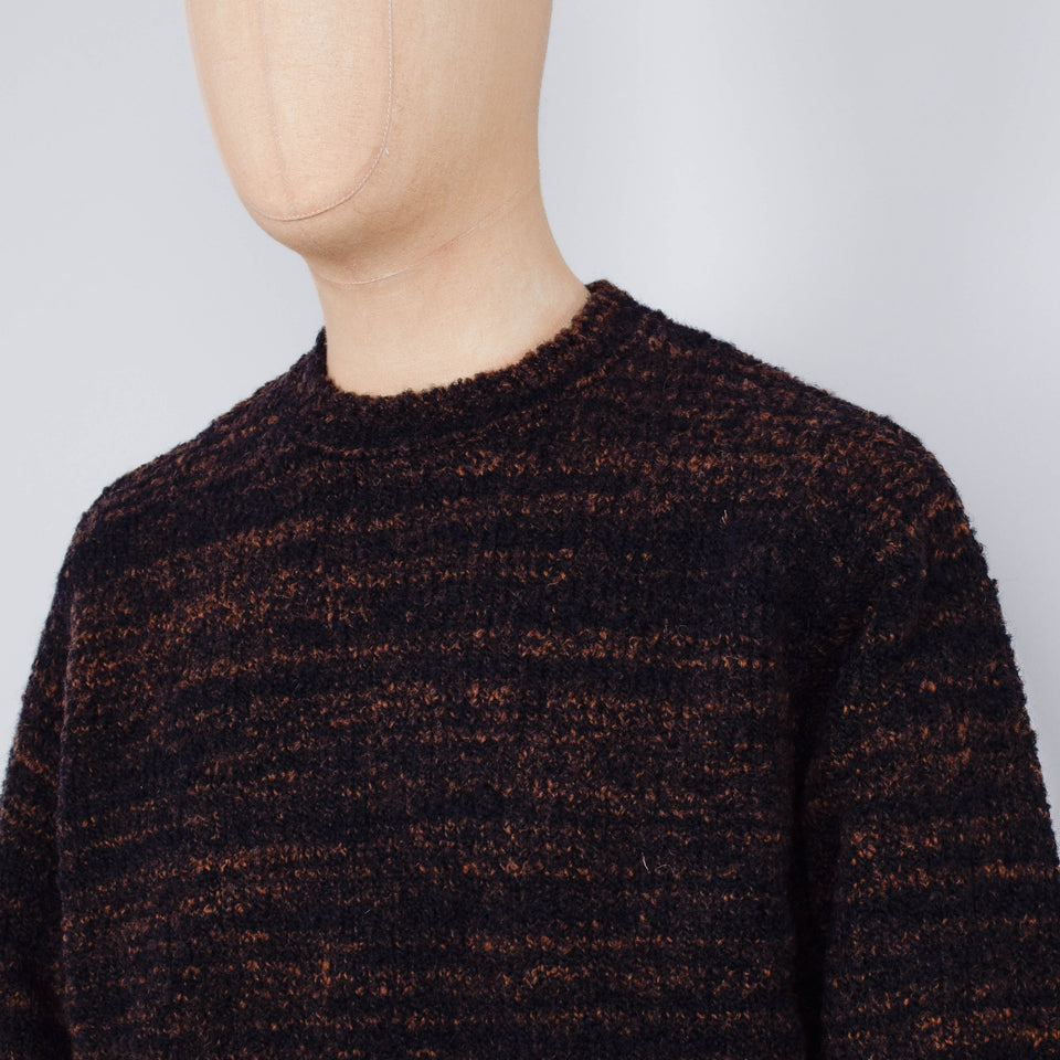 Nudie Jeans Gurra Boucle Sweater - Navy / Orange
