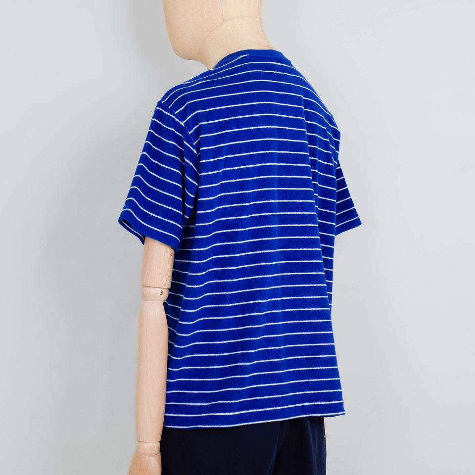 Beams Plus Pocket Tee Pile Stripe - Blue