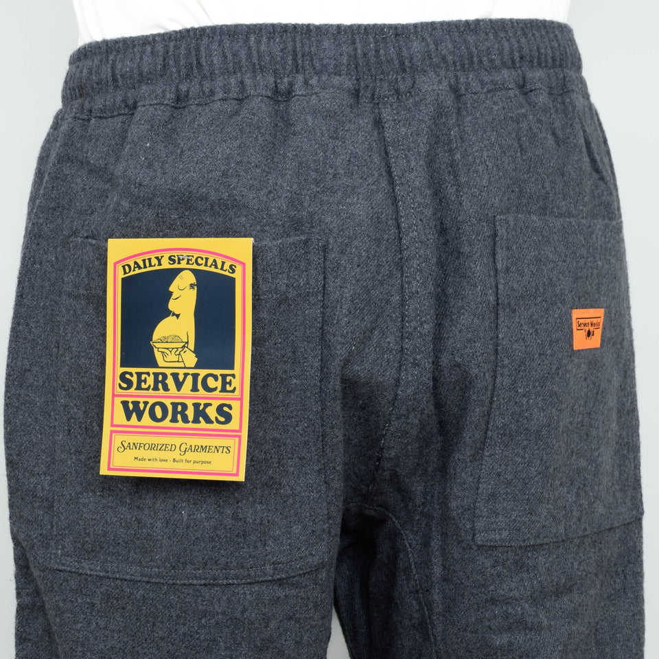 Service Works Flannel Chef Pants - Charcoal