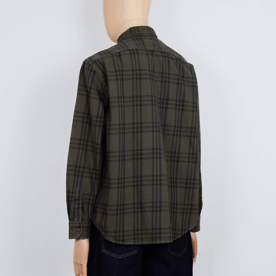 Nudie Jeans Julian Worker Plaid Check Shirt - Olive