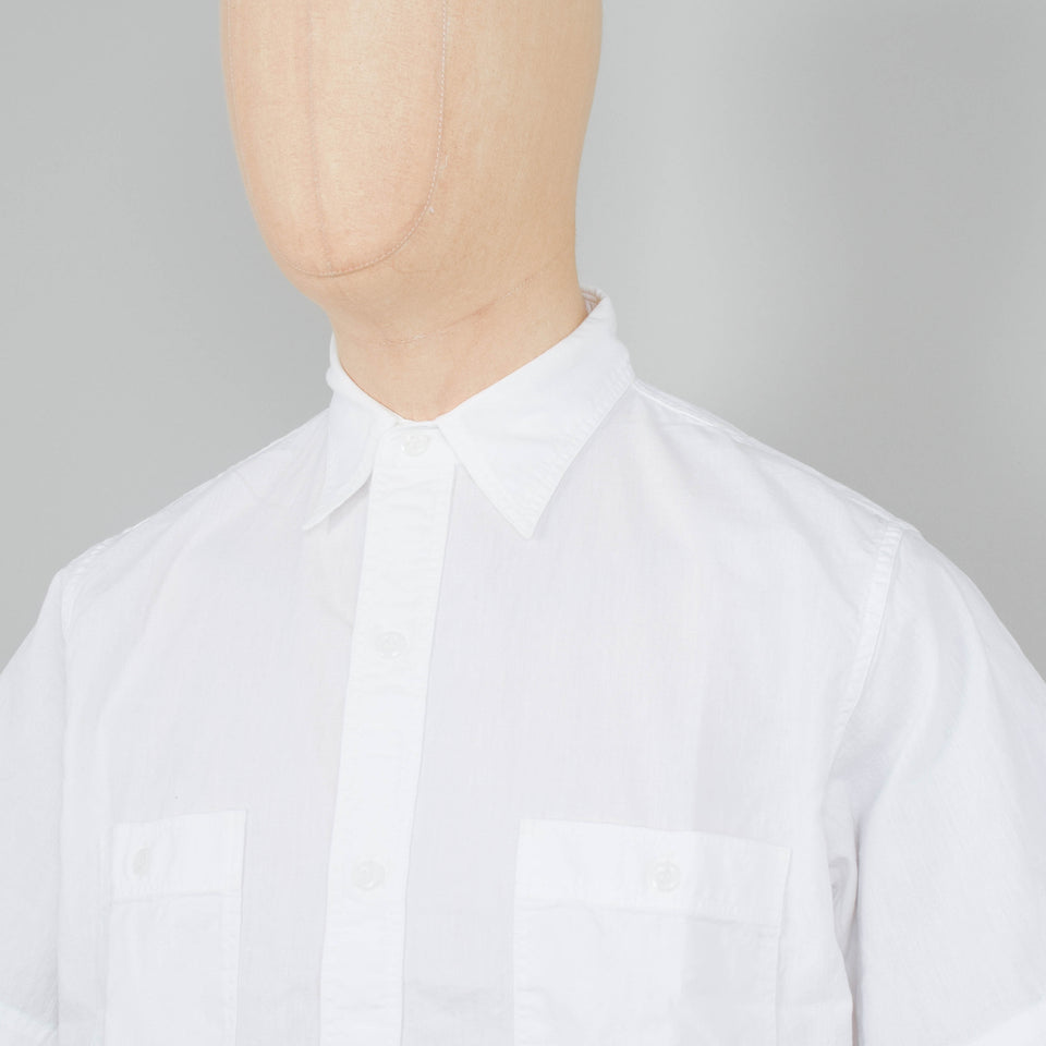 OrSlow Short Sleeve Chambray Work Shirt - White