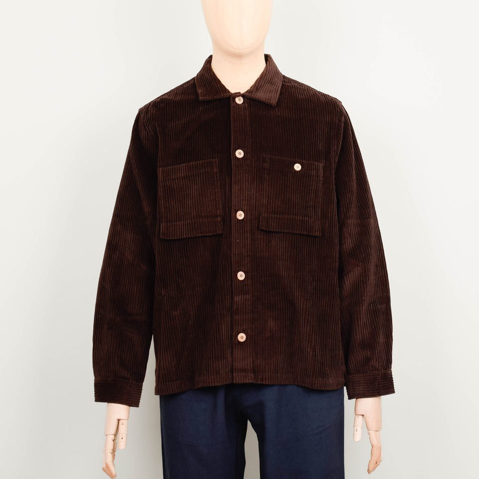 Folk Patch Overshirt - Espresso Chunky Cord
