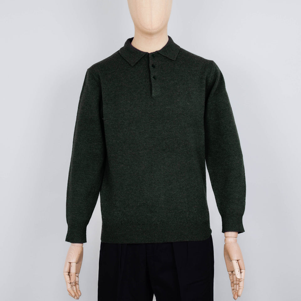 Beams Plus Knit Polo 9G - Green