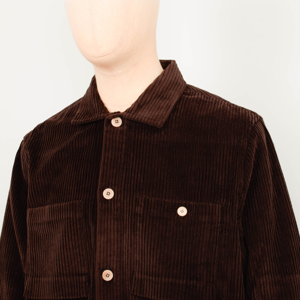 Folk Patch Overshirt - Espresso Chunky Cord