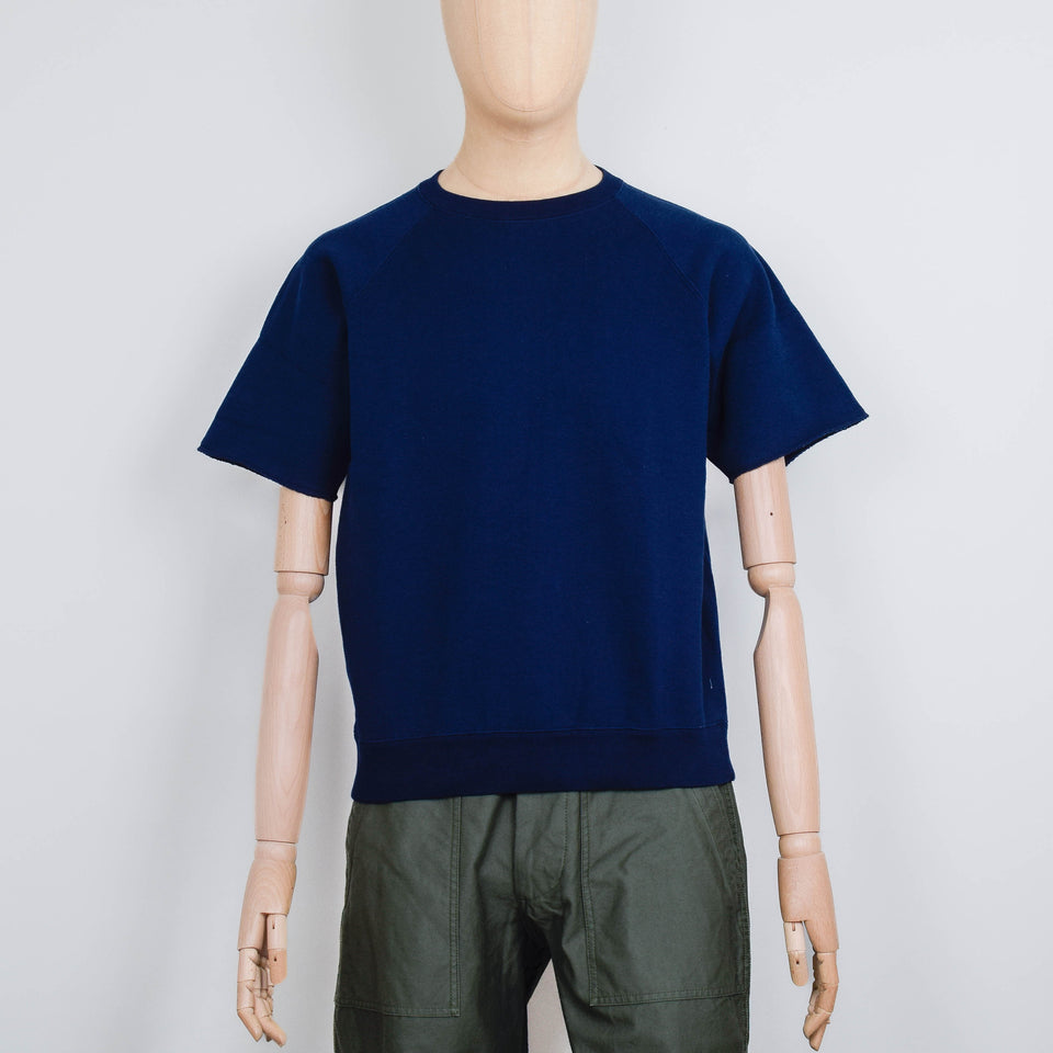 Beams Plus Sweat Short Sleeve Cut-Off - Navy