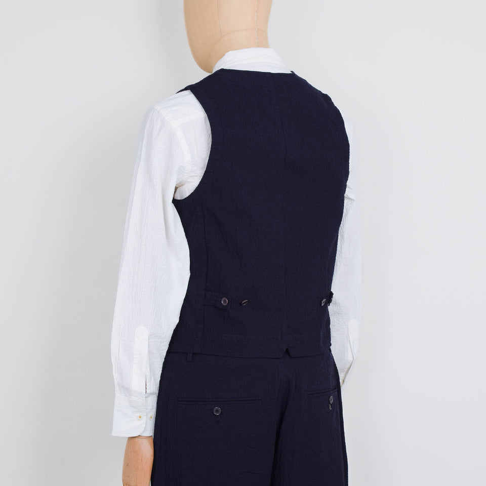 Universal Works Field Waistcoat Ospina Cotton - Dark Navy
